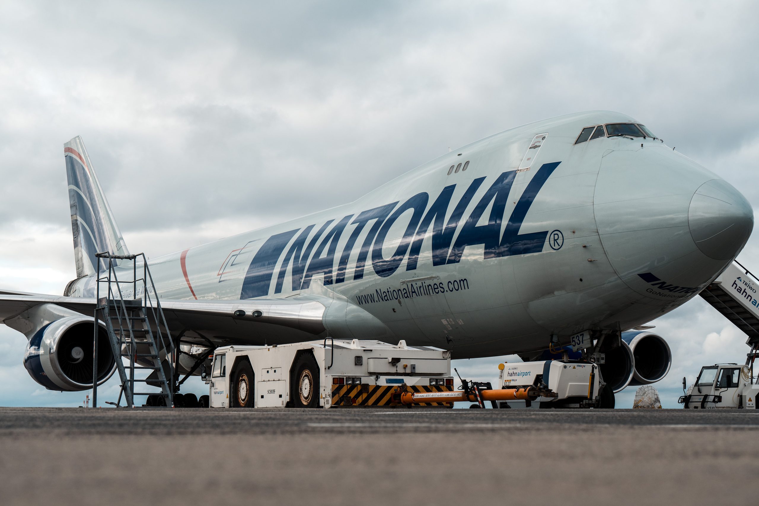 A parked airplane