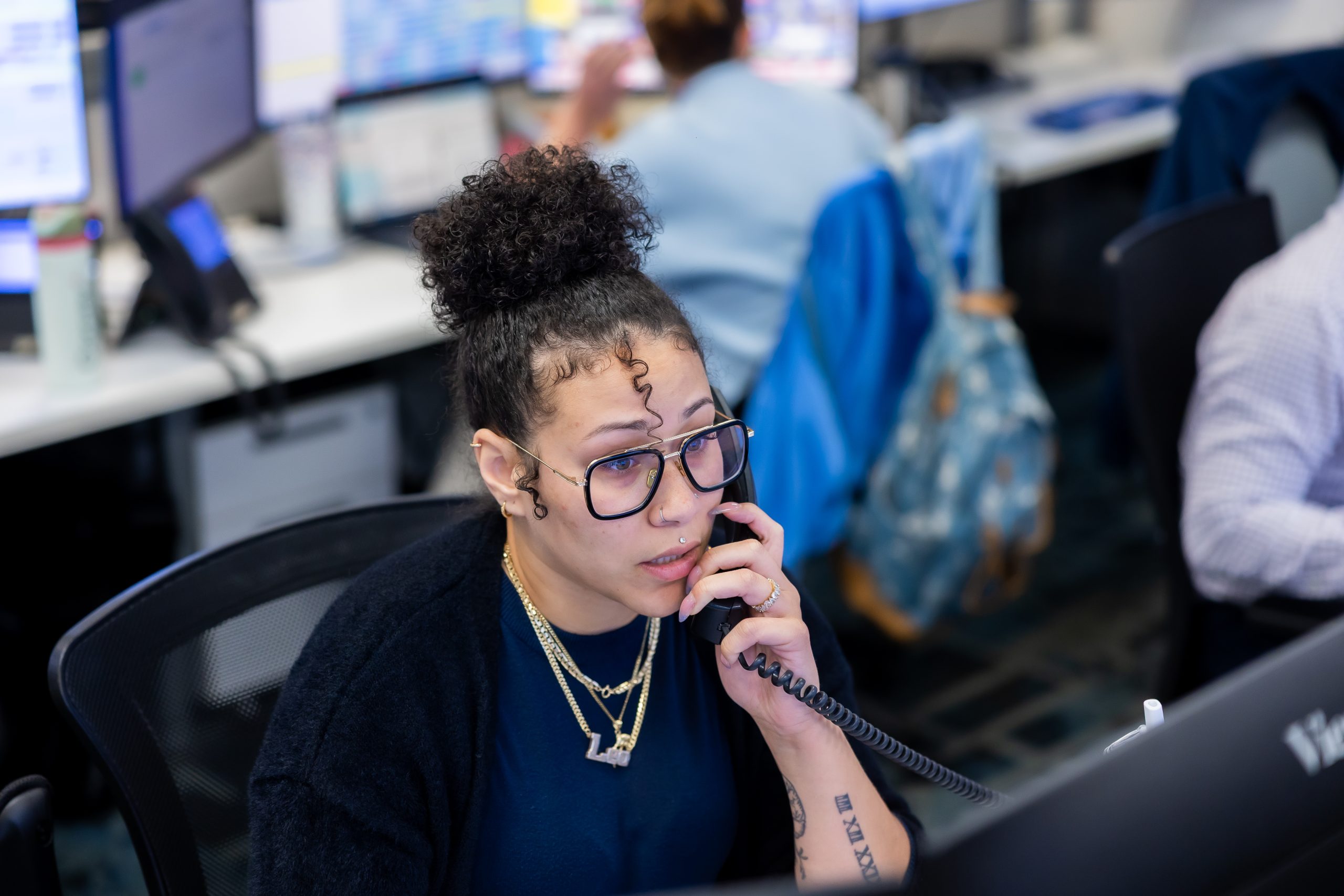 A person on the phone